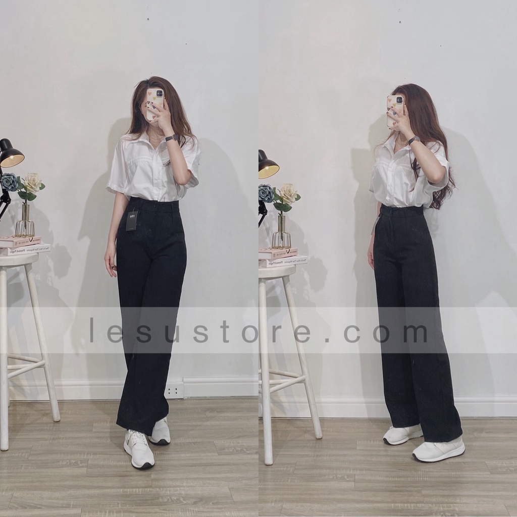 ẢNH TỰ CHỤP Quần Ống Suông Lưng Cao dài 100cm