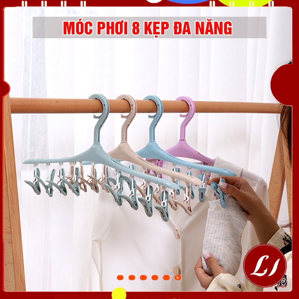 Móc phơi 8 kẹp đa năng (có thể tháo rời kẹp)