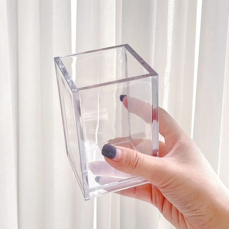 Hộp Đựng Cọ Trang Điểm Bằng Acrylic Trong Suốt Tiện Dụng