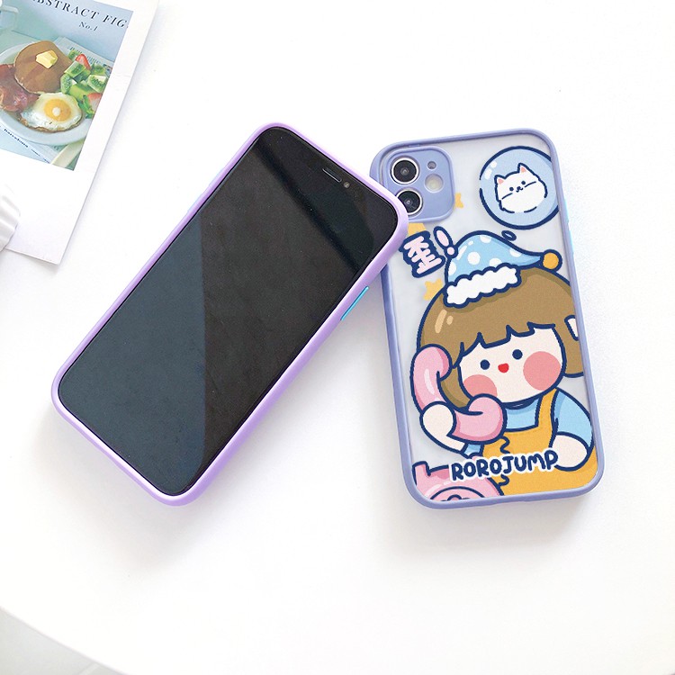 Ốp lưng iphone Roro Couple nhám viền nổi cong 5/5s/6/6plus/6s/6splus/7/7plus/8/8plus/x/xr/xs/11/12/pro/max/plus/promax | BigBuy360 - bigbuy360.vn