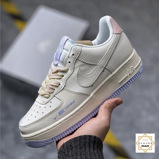 (SIÊU ĐẸP - TẶNG MÓC KHÓA) Giày thể thao nam nữ AIR FORCE 1 gót hồng đế xanh dương nhạt