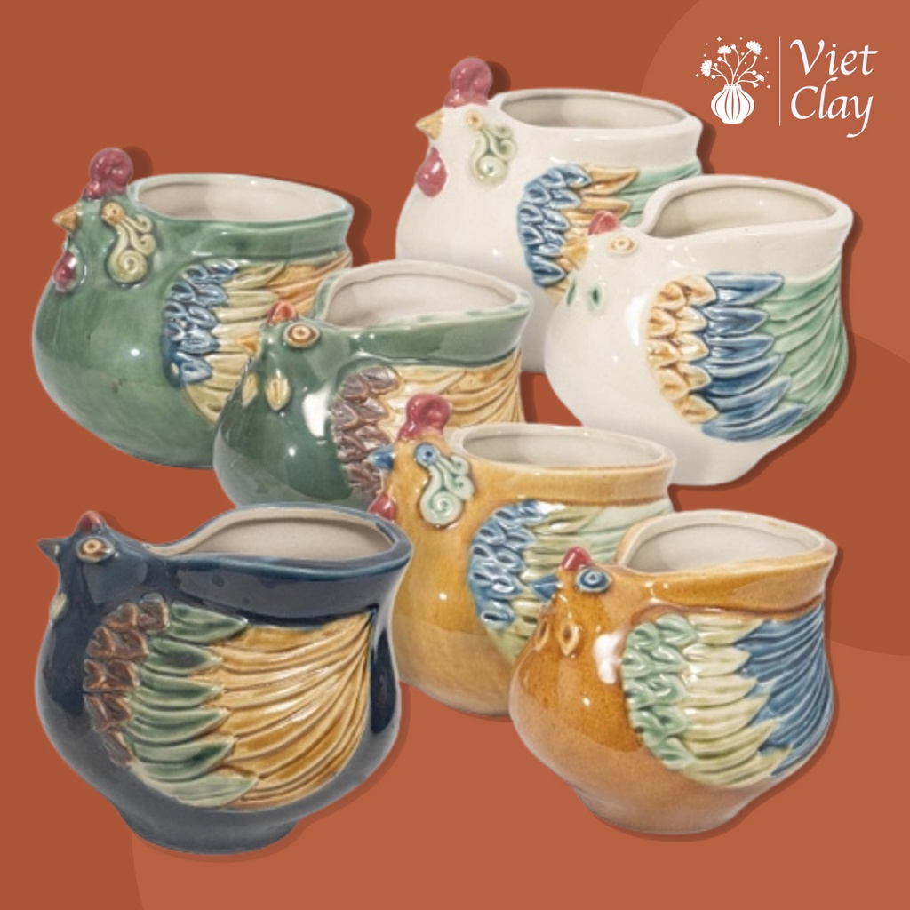 Tượng Trang Trí Đồ Decor Phòng Khách 12 Con Giáp: Tượng Hổ Phong Thuỷ, Trâu, Heo, Gà, Vịt Bầu, Ngựa, Dê Gốm Trang Trí