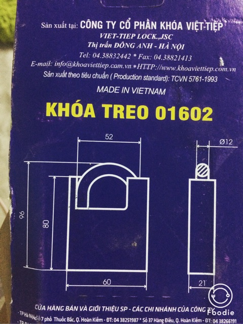 Ổ khoá Việt Tiệp chống cắt chính hãng