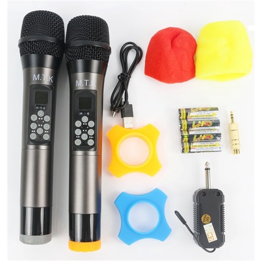 Micro không dây MTK chuyên hát karaoke gia đình, micro oto, thu âm livestream, tùy chỉnh Bass,Treble trên thân mic