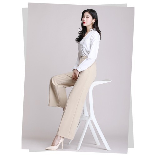 Quần ống rộng nữ công sở vải dày đẹp QT24