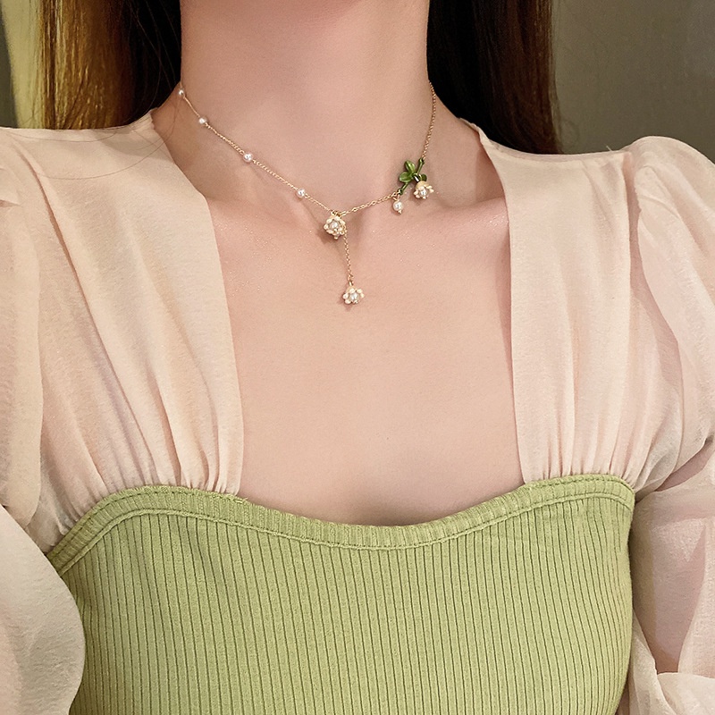 Dây Chuyền Hoa Lily of the Valley Thời Trang Cổ Điển Đơn Giản