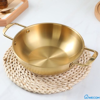 ♫Nồi Lẩu Inox Thép Không Gỉ Hải Sản Nồi Vàng Dày Đơn Nhỏ Nồi Lẩu Hộ Gia Đình Hàn Quốc Ăn Liền Nồi Đôi Tai Hải Sản Nồi bếp Từ