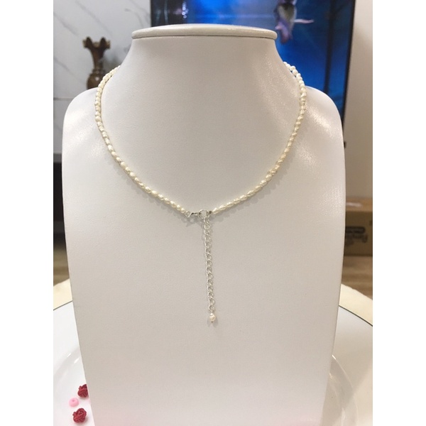 Vòng cổ ngọc Minh Tâm Jewelry trai nuôi thiên nhiên khoá bạc 925