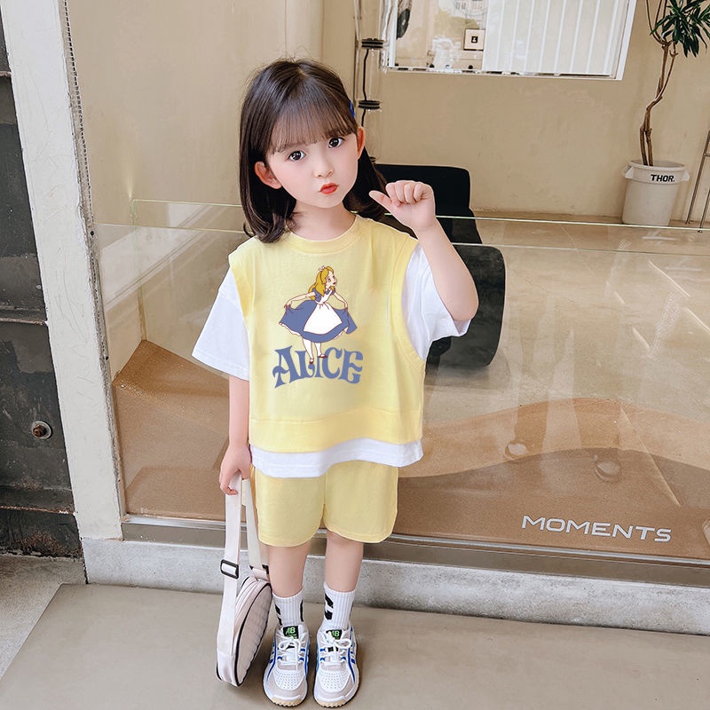 Hàng Mới Về Set Áo Thun Ngắn Tay Và Quần Short Thời Trang Mùa Hè Cho Bé Gái