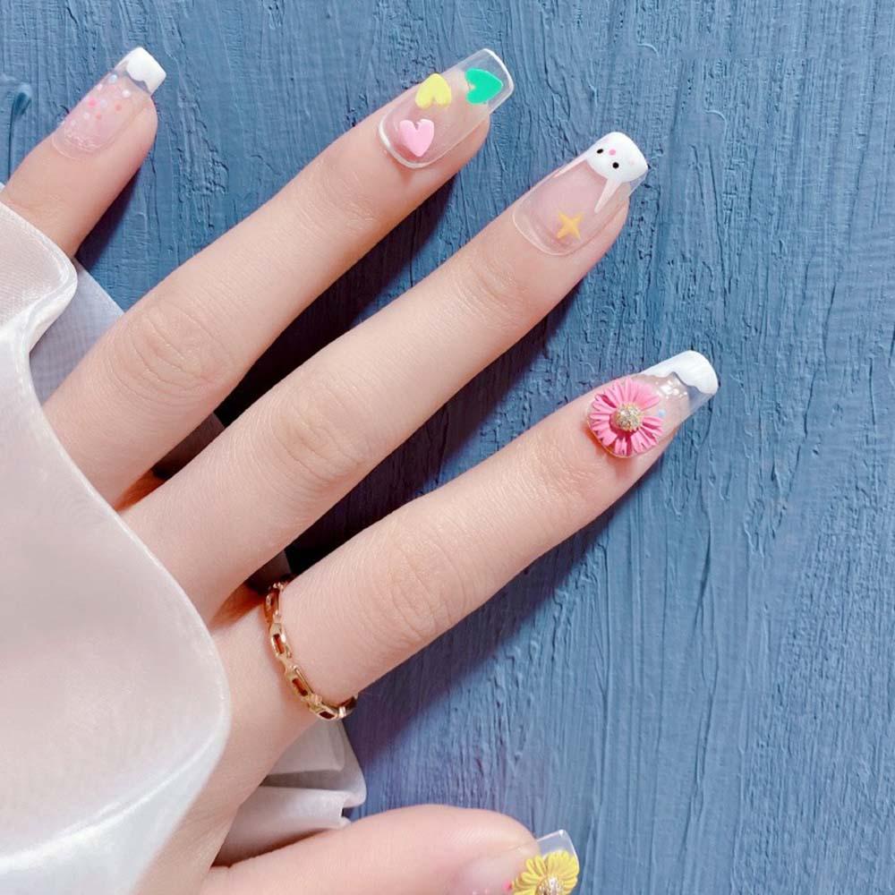 OCEANMAP Phụ Kiện Trang Trí Móng Tay 3D Hình Hoa Cúc Dễ Thương