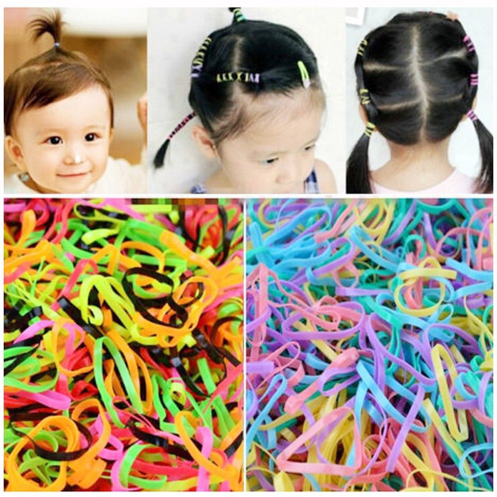 Set 400 dây thun buộc tóc đủ màu đáng yêu cho bé gái
