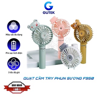 Quạt cầm tay phun sương mini pin tích điện 3 tốc độ gió F950 nhiều màu sắc