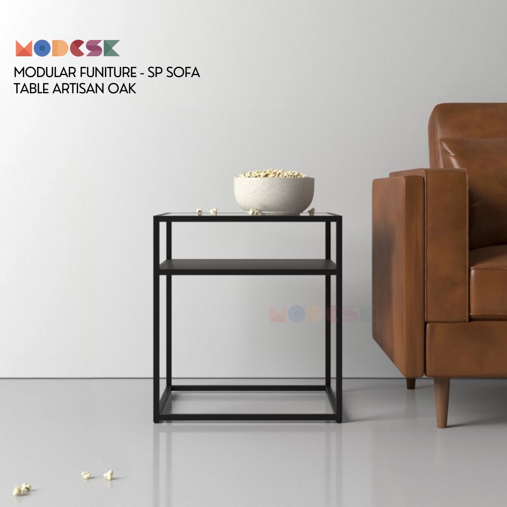 Kệ sofa - tab đầu giường MODESK SP Sofa Shelf sắt sơn tĩnh điện, ván MFC , vintage [phòng khách - phòng ngủ