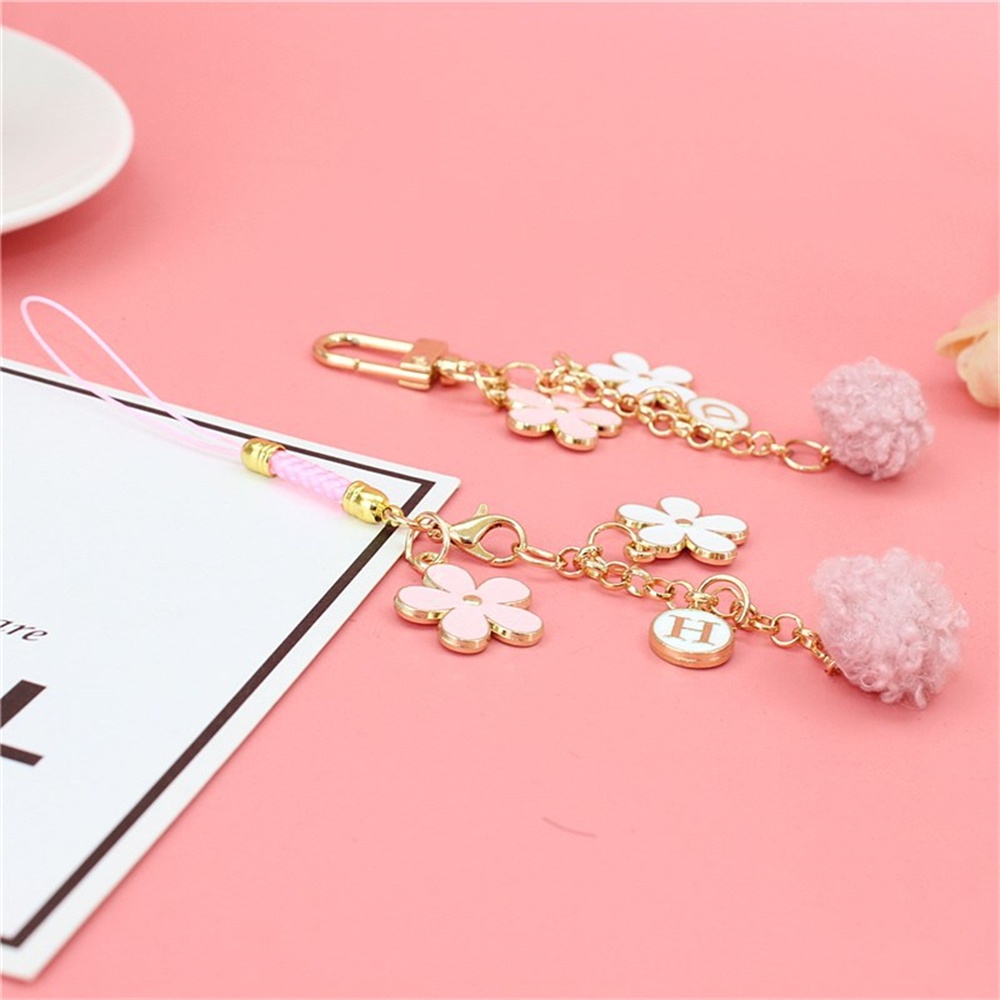 Mới Móc Khóa Gắn Điện Thoại Hình Bông Hoa Và Chữ Dễ Thương
