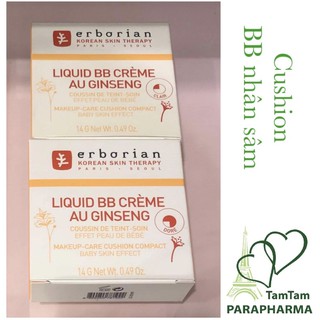 🇫🇷🇰🇷 Cushion Erborian BB Cream GINSENG LIQUID nhân sâm 14g 💞 TamTam 💞
