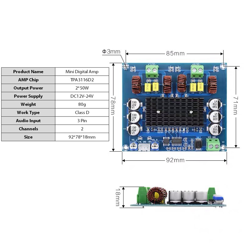 Bảng Mạch Khuếch Đại Âm Thanh Kỹ Thuật Số Tpa3116D2 2x50w | BigBuy360 - bigbuy360.vn