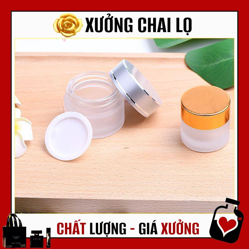 Hủ Đựng Kem ❤ TOP GIÁ RẺ ❤ Hũ chiết mỹ phẩm thủy tinh mờ 5g/10g/15g/20g/30g/50g đựng kem face