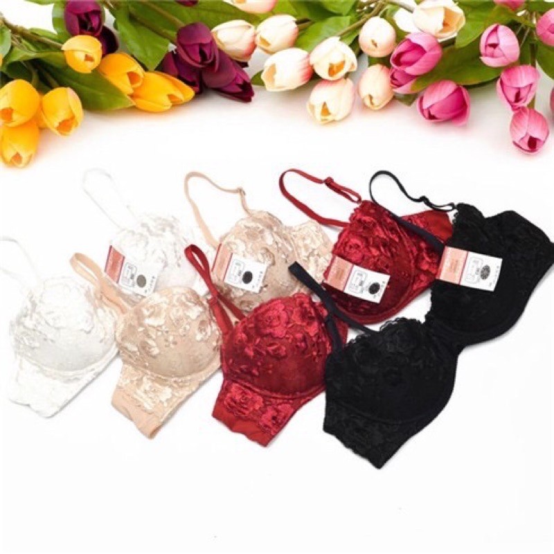 Áo ngực Lovely ren thêu nổi mút mỏng xuất Nhật đẹp từ bên trong anh video thật ạ