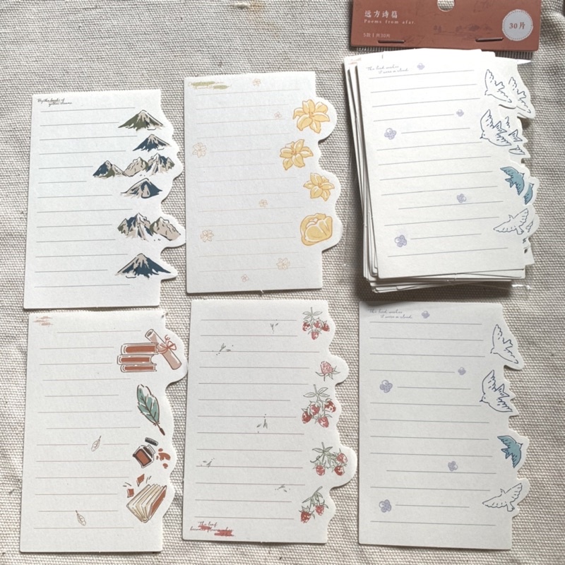 set 30 mẫu giấy note ghi chú cổ điển vintage trang trí sổ bullet journal phụ kiện decor chụp ảnh winzige