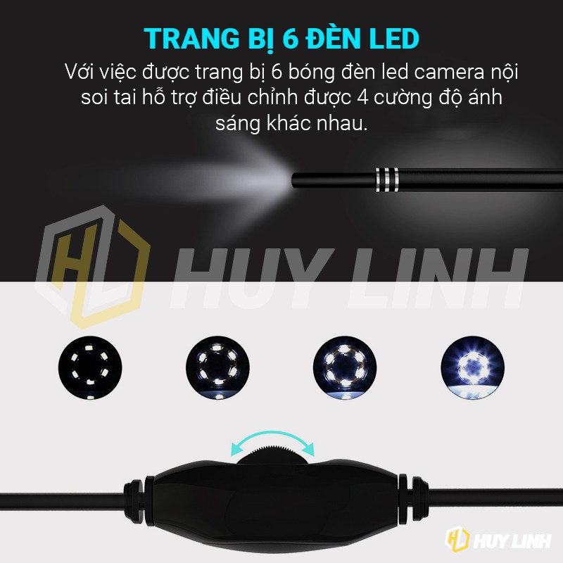 Camera nội soi kiêm dụng cụ vệ sinh làm sạch tại an toàn M725 - Cổng giao tiếp Micro USB và Type-C