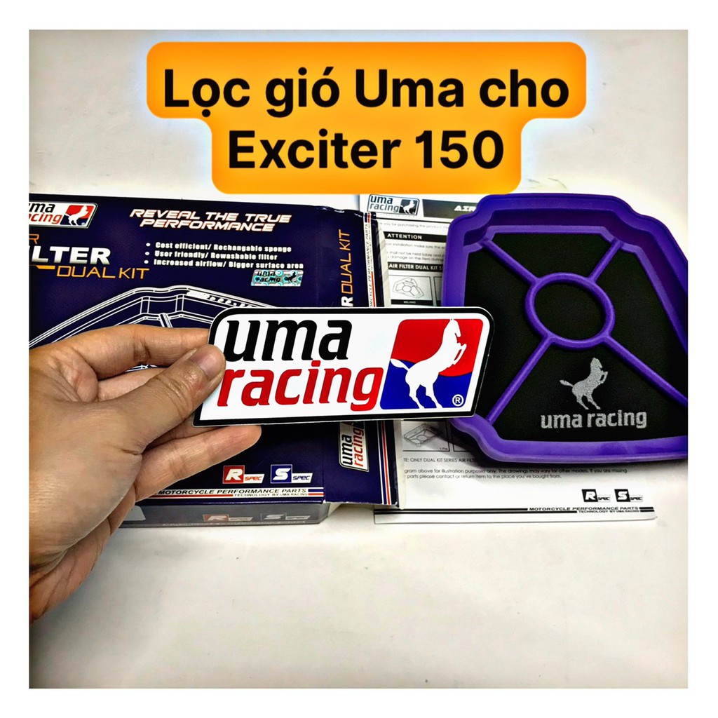 [CÓ VIDEO - CHÍNH HÃNG] Lọc gió Exciter 150 cc chính hãng Umaracing - Đèn xe Việt