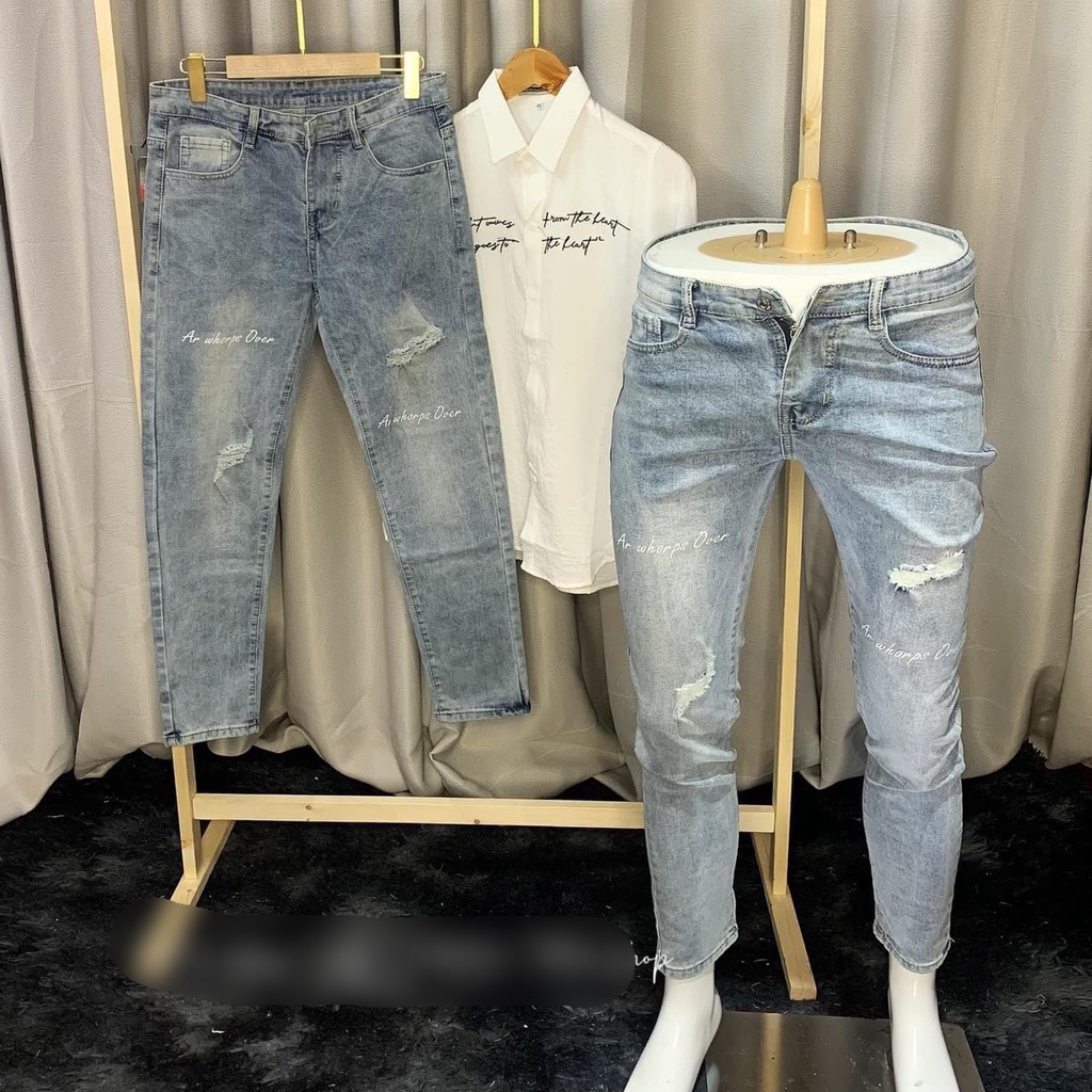 Quần jean nam xanh trơn chất bò cao cấp co dãn 4 chiều đẹp from dáng skinny mẫu mới thời trang cao cấp beautiulgilr T57