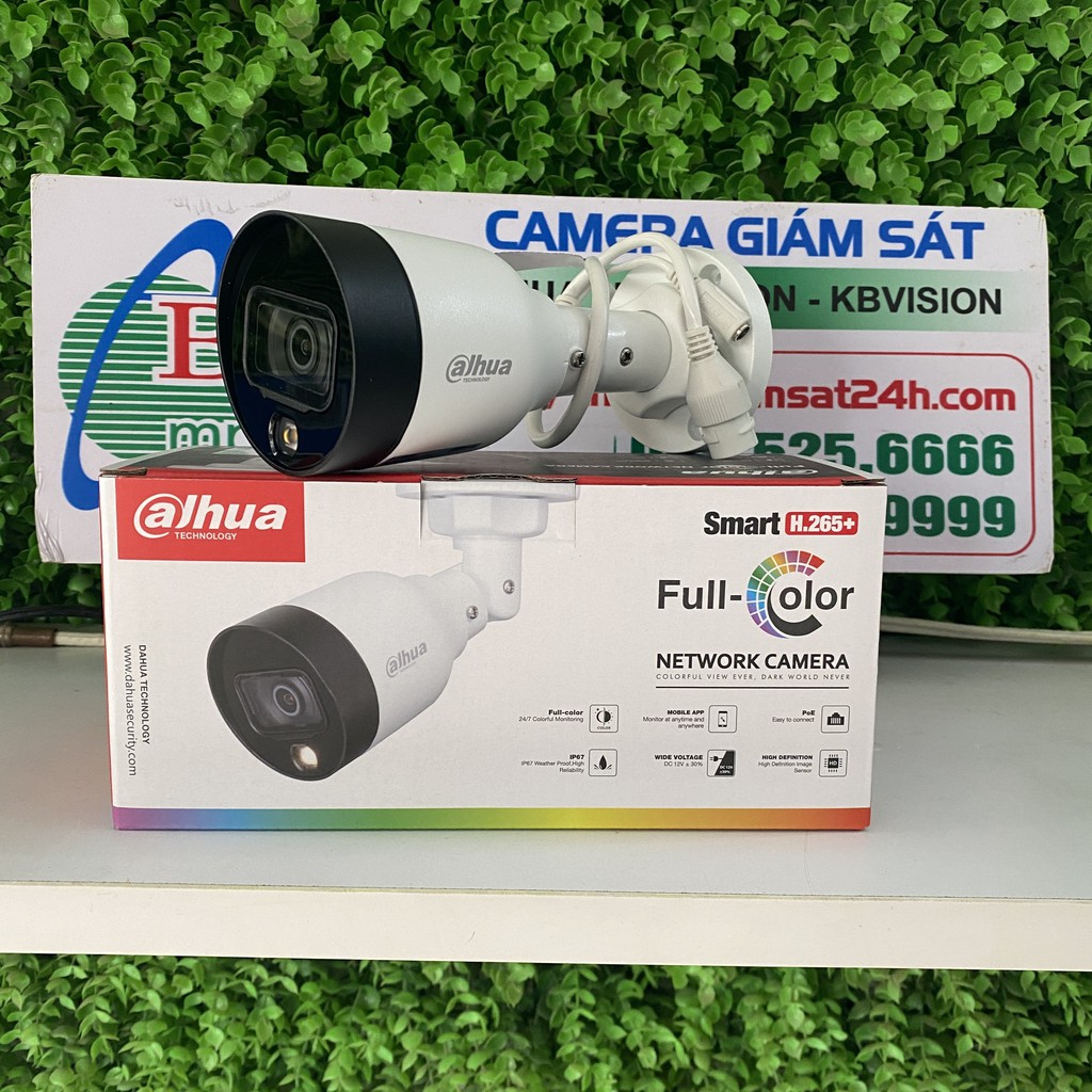 Camera IP 2.0 Full-Color DAHUA DH-IPC-HFW 1239S1-LED-S5 có màu ban đêm