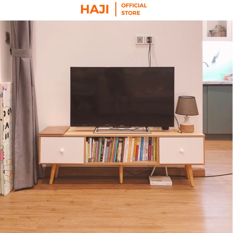 Kệ Tivi HAJI để sàn có ngăn kéo lưu trữ, Tủ kệ trang trí cho không gian phòng khách thêm sang trọng hiện đại A155