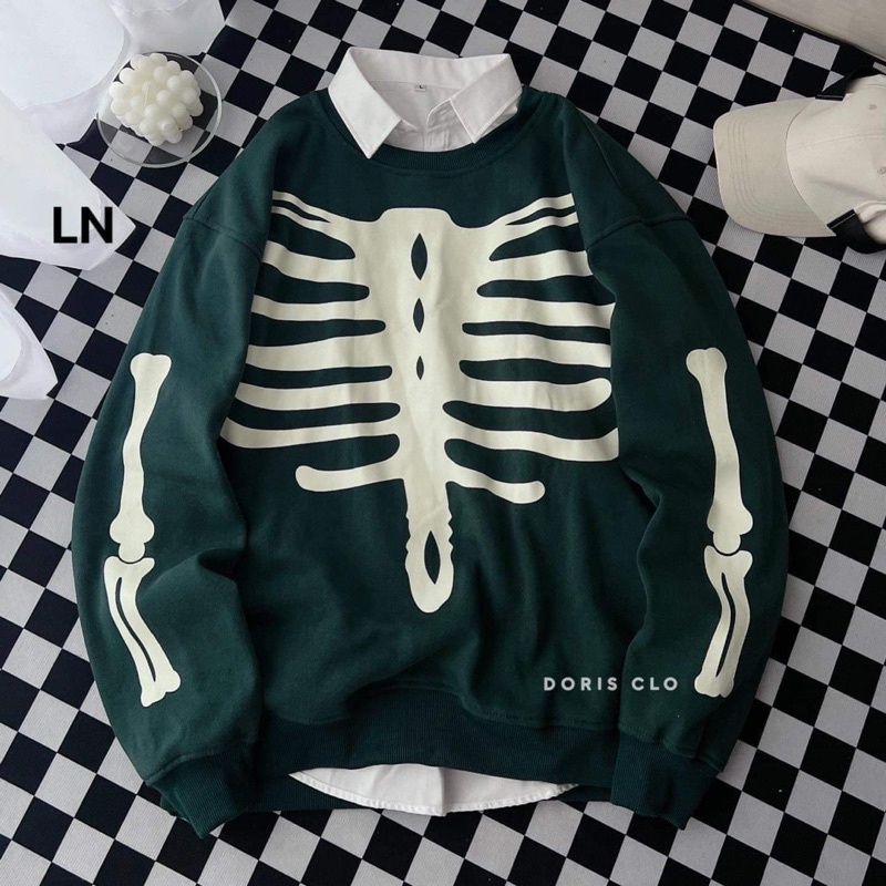 Áo nỉ bo cotton xương tay ngực LN12