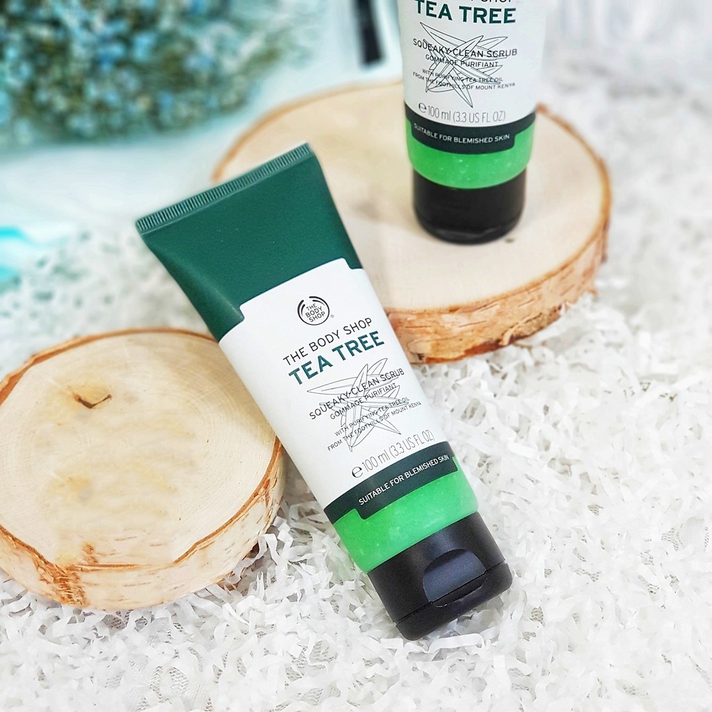 The Body Shop Tea Tree Squeaky-Clean Scrub - Gel Tẩy Da Chết Tràm Trà Cho Da Mụn 100ml