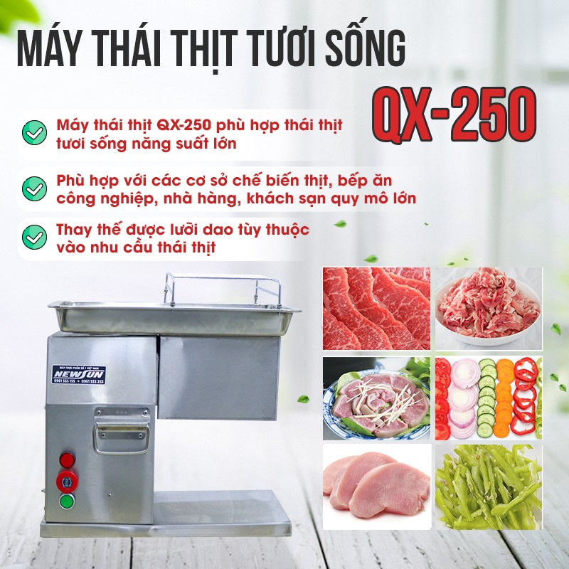 Máy thái, cắt thịt tươi sống NEWSUN QX 250 - 550W - Hàng chính hãng - Bảo hành 12 tháng