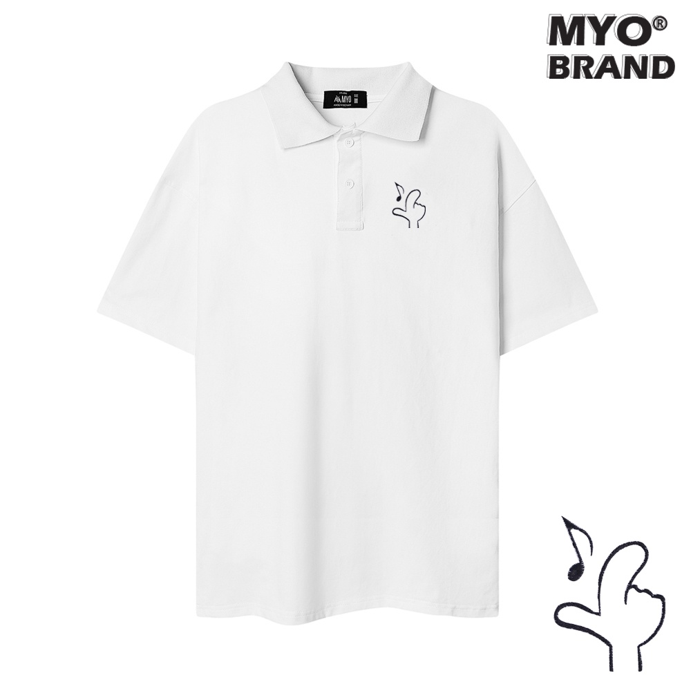 Áo Polo Form Rộng MYO Thêu Hình Nốt Nhạc