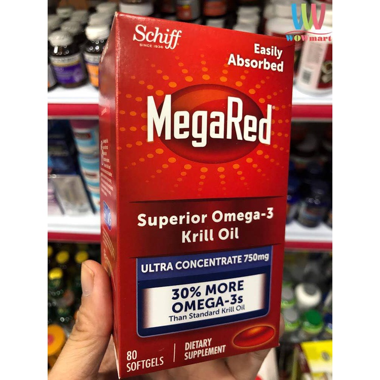 Dầu nhuyễn thể  Schiff MegaRed Ultra Krill Oil 750mg 80 viên