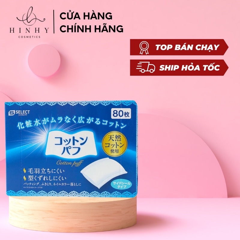 Bông tẩy trang S Select Cotton Puff Nhật Bản