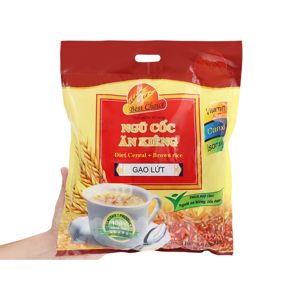 [ HCM Giao Hỏa Tốc] Ngũ Cốc Gạo Lứt Không Đường Best Choice 540gr (18 gói x 30gr).