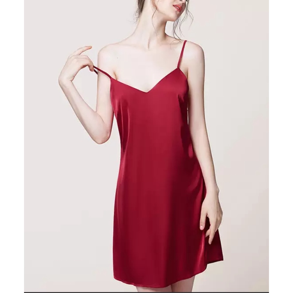 [NEW - CHÍNH HÃNG]  Đầm Ngủ Hai Dây Lụa Cao Cấp  Váy 2 Dây Luxury Mát Mềm Mịn Thấm Hút Sexy Sang Đẹp