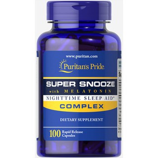 Viên uống hỗ trợ giấc ngủ tự nhiên, ngủ ngon không gây tác dụng phụ  Puritan's Pride super snooze 100 viên HSD: 7/2018
