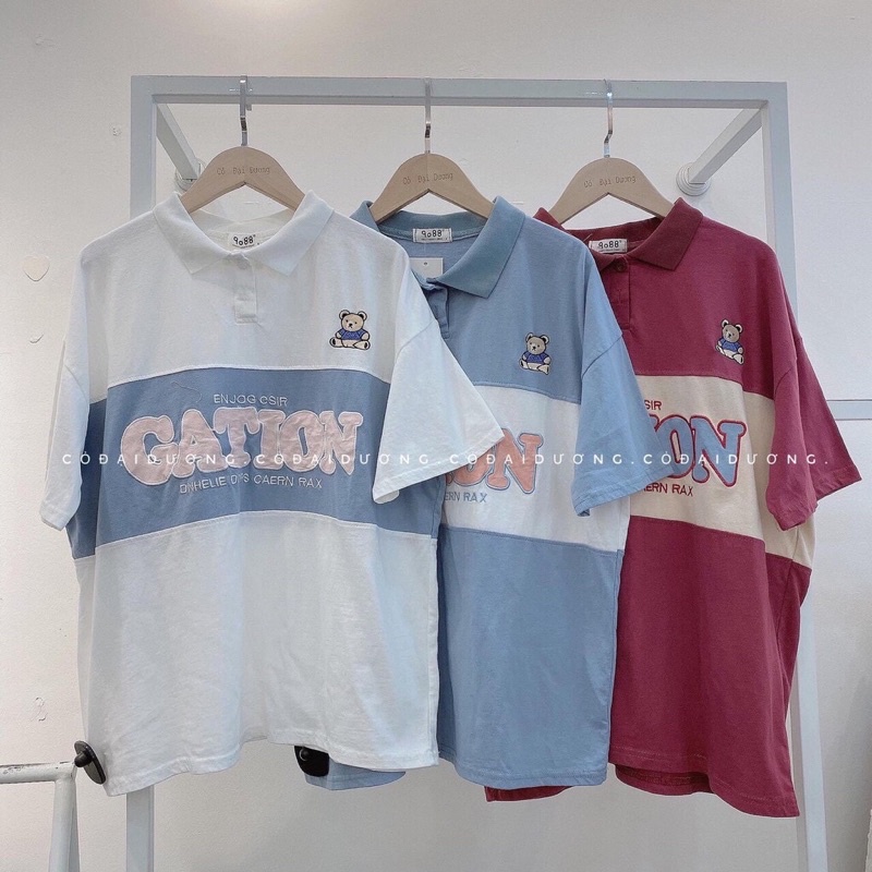 Áo thun POLO FORM rộng tay lỡ giấu quần (kèm ảnh thật)
