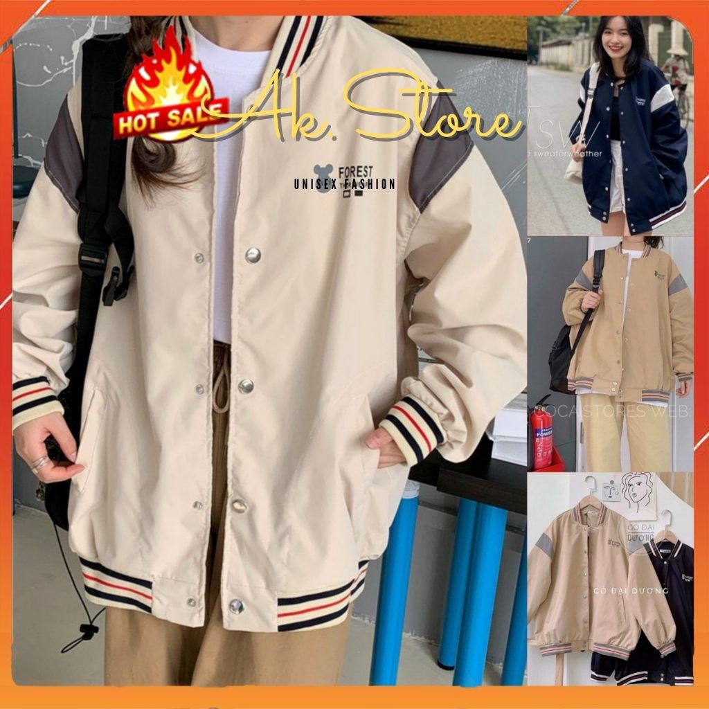 [Kèm Quà] Áo Khoác Dù Nam Nữ Unisex - Áo Khoác Jacket Bombers FOREST - AK.STORE (có form rộng XL)