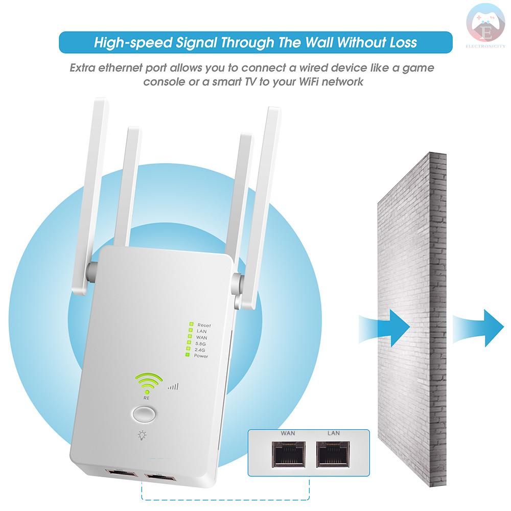 Ĕ  AC1200Mbps Wireless Access Point Long Range Extender 802.11n Wireless WiFi Repeater WiFi Booster 2.4GHz/5.8GHz Wi-Fi Amplifier WiFi Router