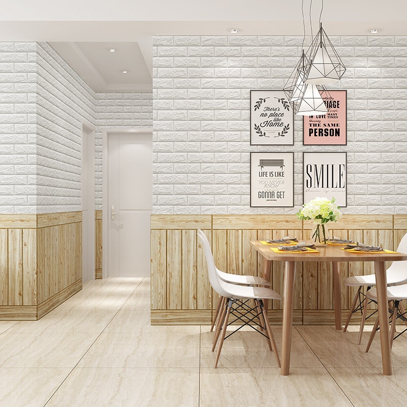 Miếng Dán Tường 3D 30*35cm Chống Thấm Nước Trang Trí Nhà Cửa