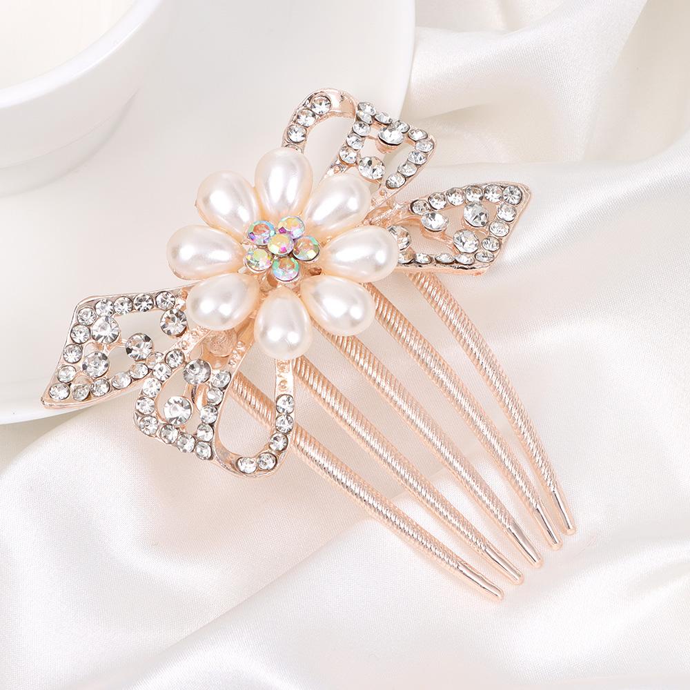 Lược Cài Tóc Cô Dâu Đính Hoa Lá Sang Trọng|Đồ Trang Trí Tóc