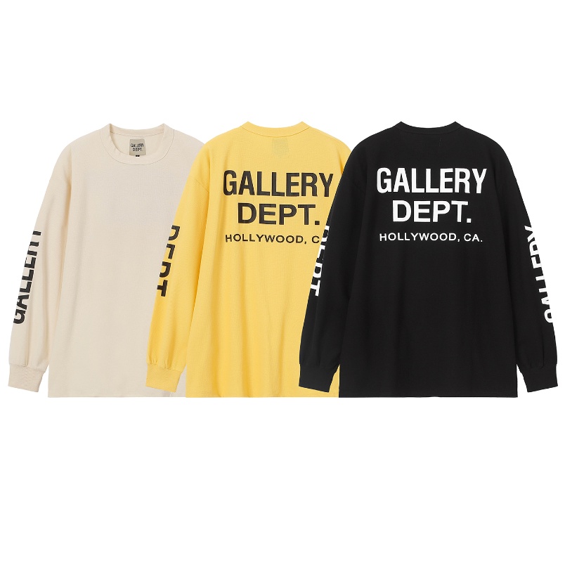 Áo Thun Tay Dài Cổ Tròn In Chữ GALLERY DEPT Phong Cách Đường Phố Mới Unisex