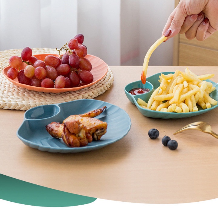 Đĩa Nhựa Đựng Thức Ăn Hoa Quả Set 4 Đĩa Decor Hình Sò Đựng Gia Vị Chấm Ngon Miệng Nhiều Màu Sắc Trang Trí Đẹp