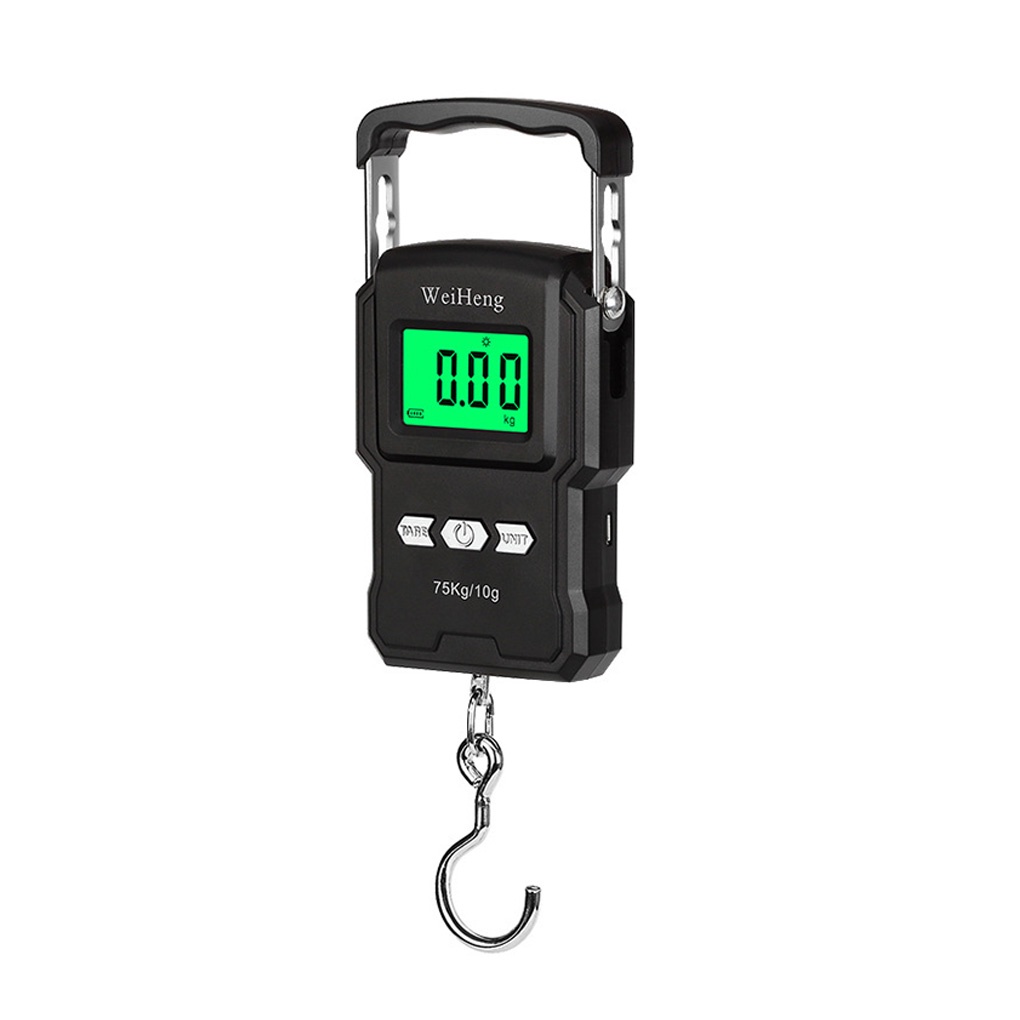 [Voll]Fishing *Scale *75kg/10g *LCD Digital [Temperature Display] Electronic [Backlight]![Backlit] Portable Travel