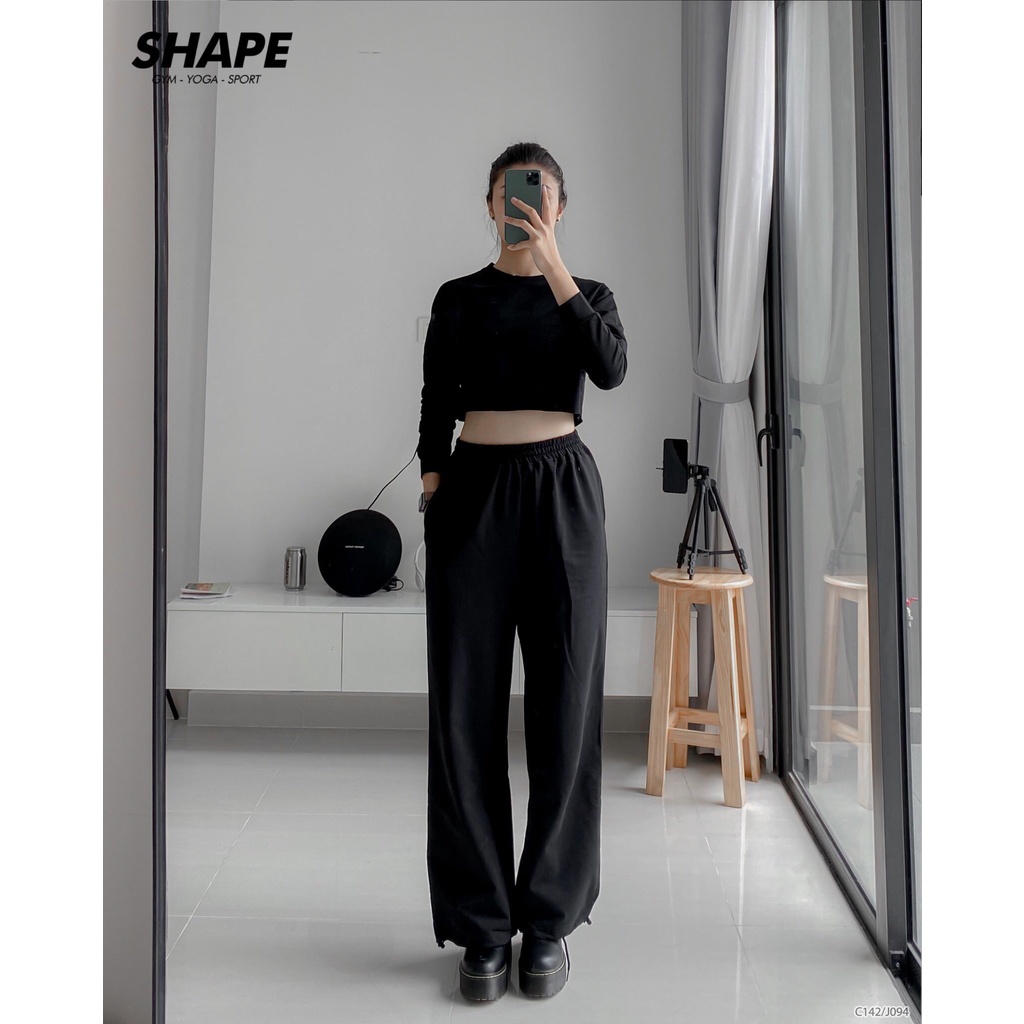 Áo croptop thể thao Shape thun dài tay basic [C142]