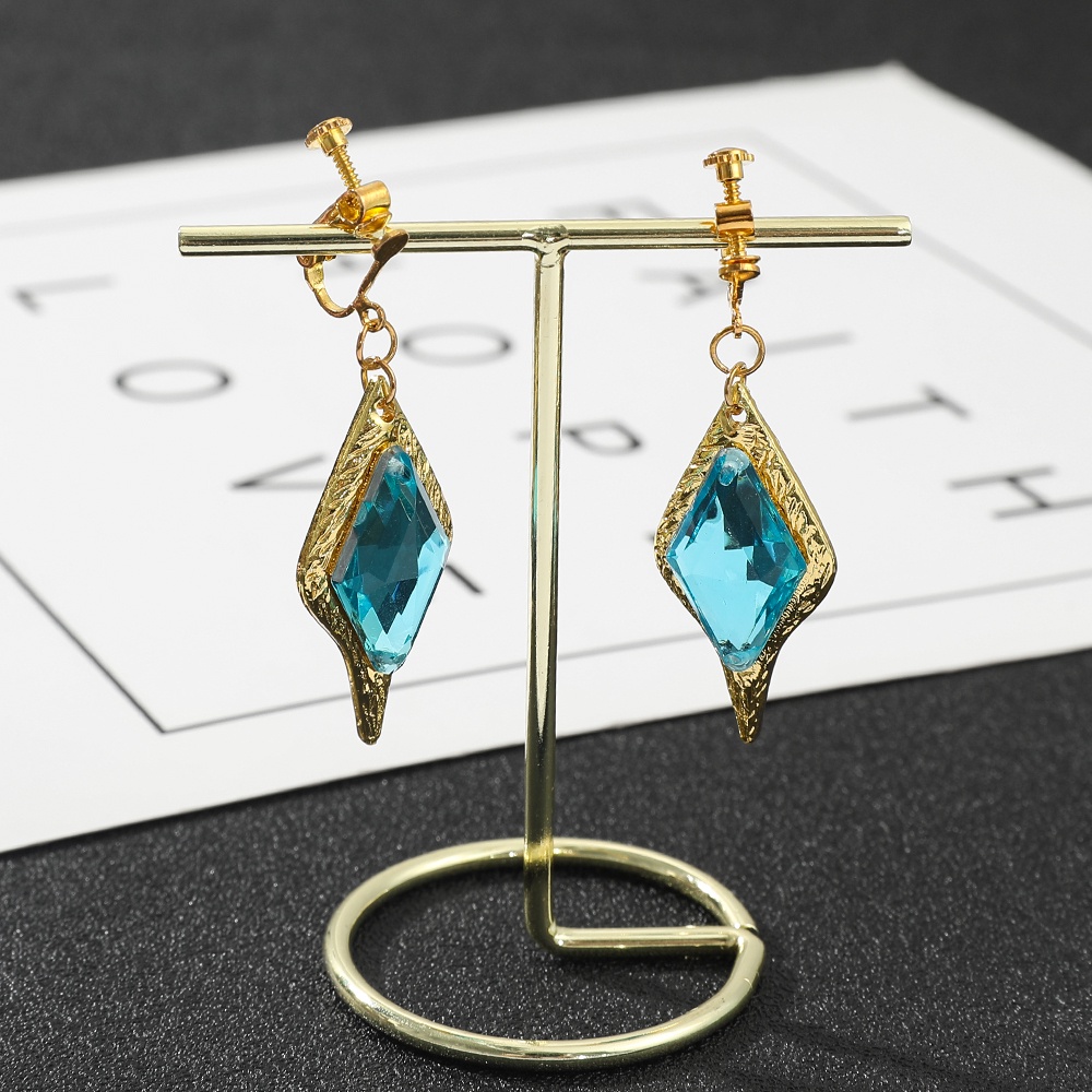 Khuyên tai đính đá pha lê xanh dương hóa trang nhân vật anime Genshin Impact Kaeya Alberich