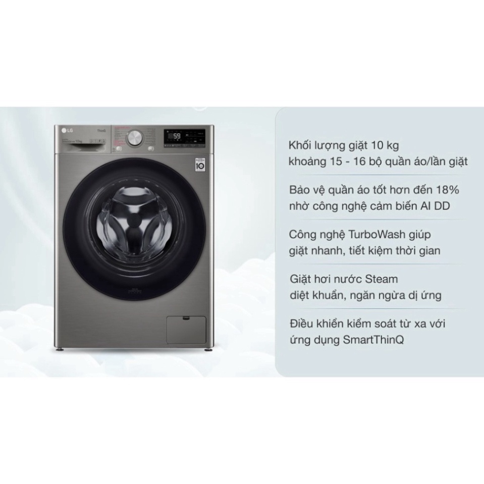 __zin.. (mới) Máy giặt lồng ngang LG 10kg (Xám) FV1410S4P _Giao nhanh , lắp đặt miễn phí đầy đủ toàn quốc chất lượng đứn