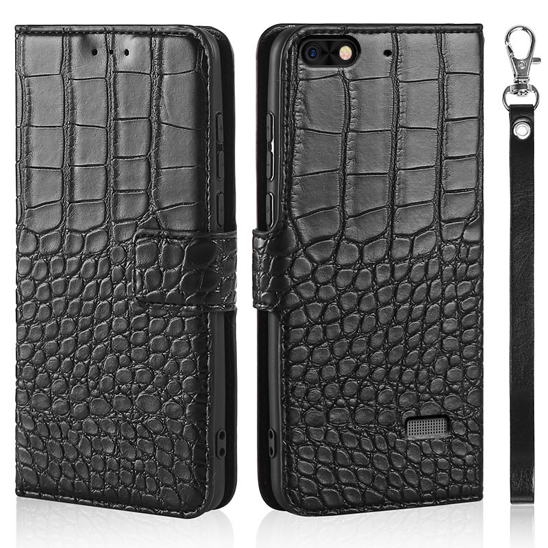 Bao da điện thoại họa tiết vân cá sấu kiêm khe đựng thẻ cho Huawei Honor 4C CHM-U01 / G Play Mini / C8818