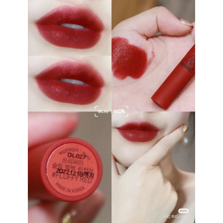 Son lì 3CE slim fluffy red đỏ cam đất dupe mac chilli